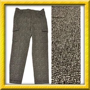 Women’s Soho pants cargo pull on - black & white specked - size Large BOGO